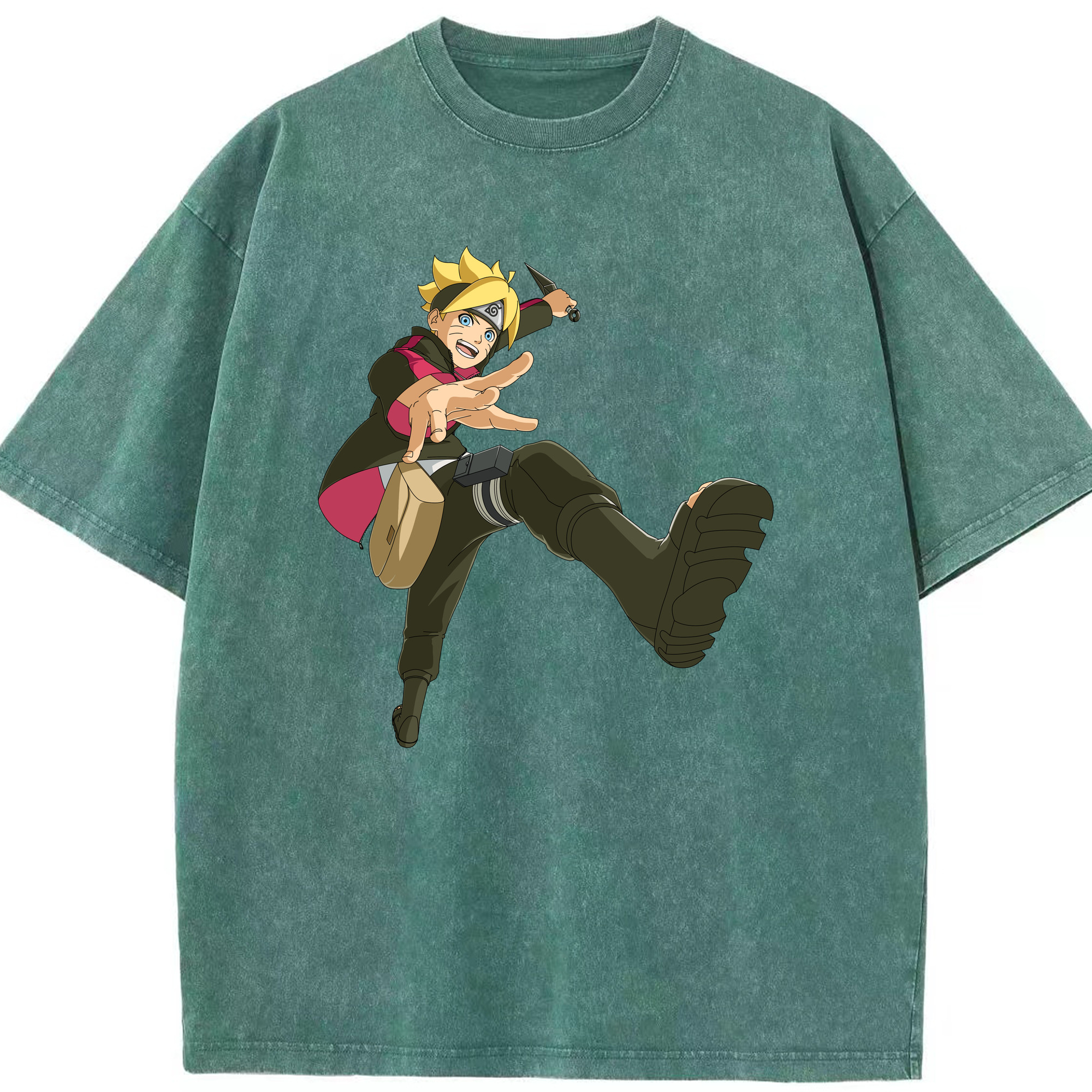 （画像用） NARUTO -ナルト- うずまき ボルト Uzumaki Boruto 綿100% ヴィンテージ風 半袖Tシャツ（フロントプリント）
